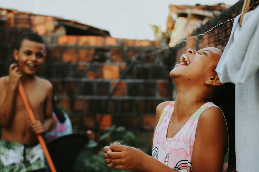 laughing boy and girl