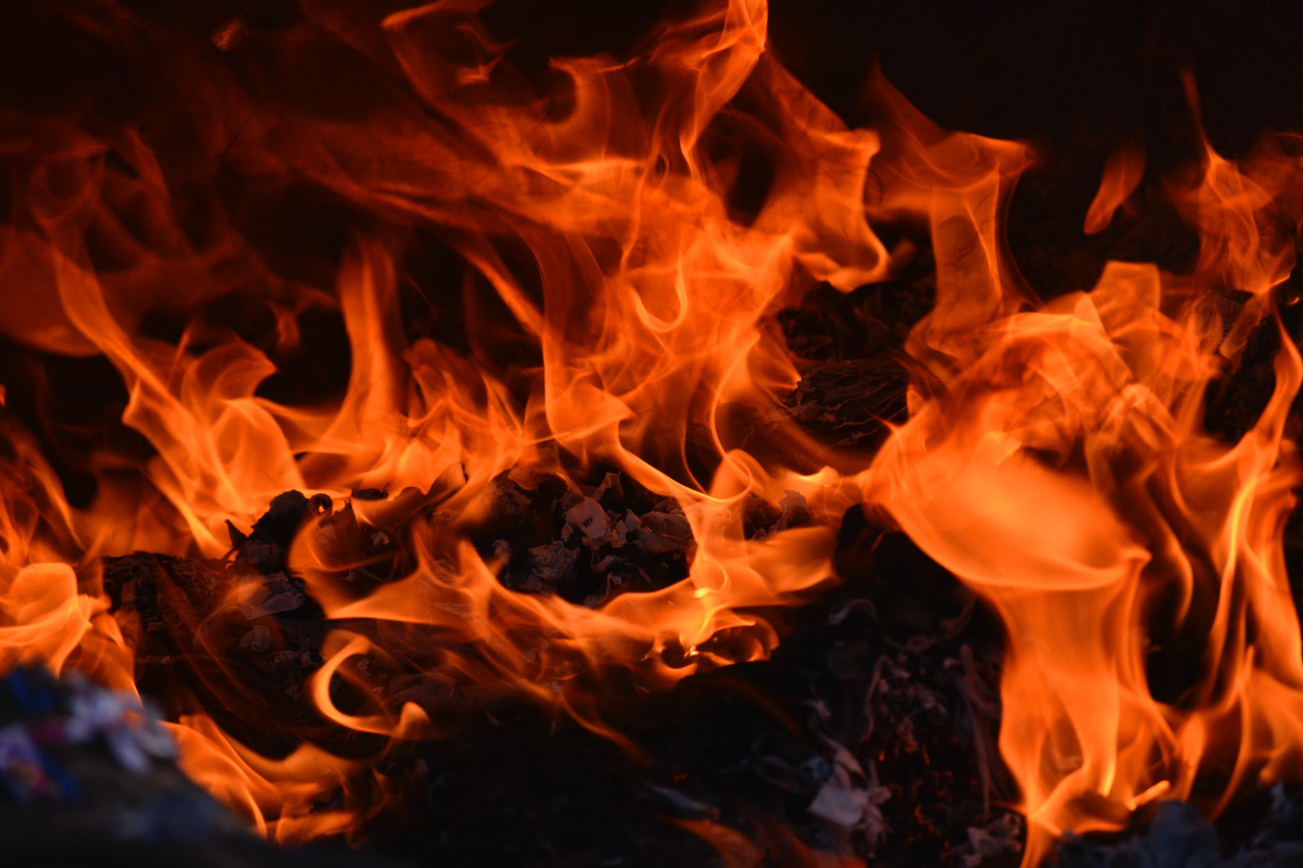 flames in close up view