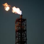 fire coming out an industrial chimney