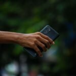 hand holding a smartphone