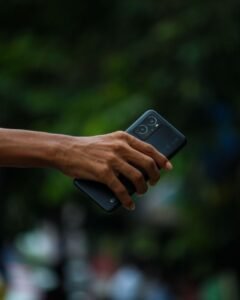 hand holding a smartphone