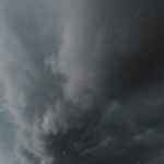 cloudscape with gray storm clouds