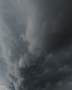 cloudscape with gray storm clouds